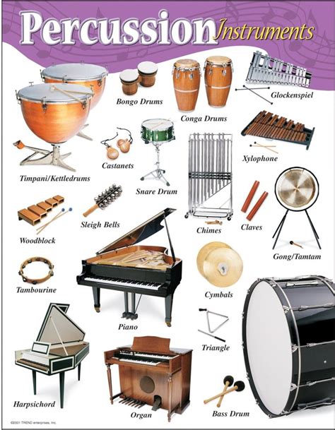 Chart Percussion Instruments Gr K 8 17 X 22 By Trend Enterprises Music
