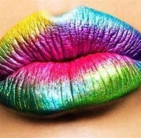Rainbow Lips Rainbow Lips Rainbow Lipsticks Lips Photo