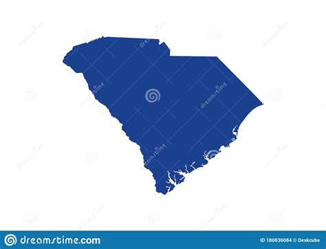 South Carolina State Map Vector Design Illustration Stock Vector