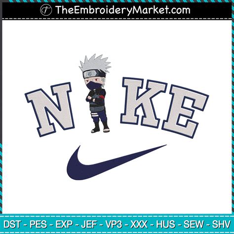 Nike Kakashi Chibi Embroidery Designs File Nike Machine Embroidery