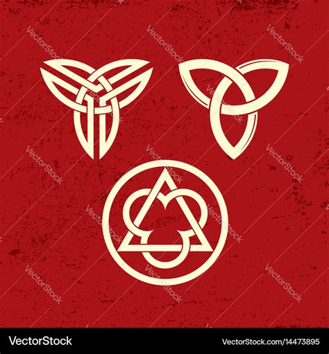 Ancient Christian Symbols Of The Trinity Vector Image