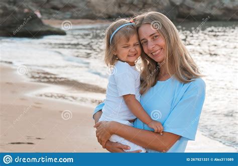 Mother S Love Mom Hugs Her Daughters Kisses And Plays Tenderness And Care Stock Image Image
