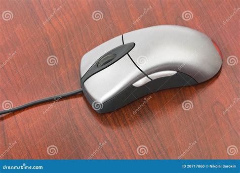 Computer Mouse On Wood Table Stock Photo Image 20717860