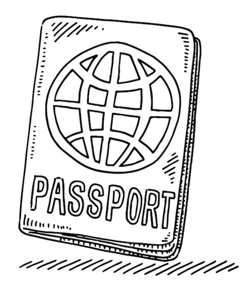 Un Dibujo En Blanco Y Negro De Un Pasaporte Con La Palabra Pasaporte En