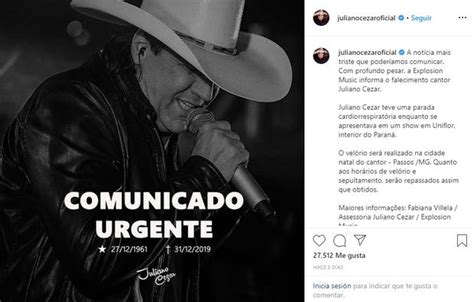 Juliano Cezar El Cantante Brasileño Que Murió En El Escenario En Pleno Concierto De Año Nuevo