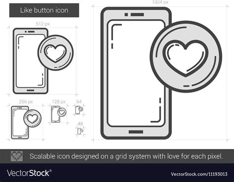 Like Button Line Icon Royalty Free Vector Image