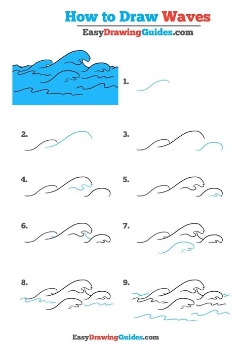 How To Draw A Wave Step By Step At Drawing Tutorials