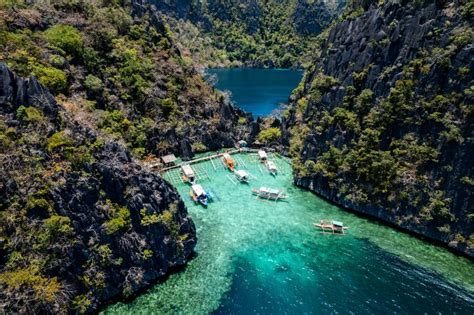 Aerial View Of Twin Lagoon Turquoise Waters With A Drone The