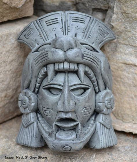 Mayan kings were known as jaguars. History Aztec Maya Artifact Warrior mask Jaguar Sculpture ...
