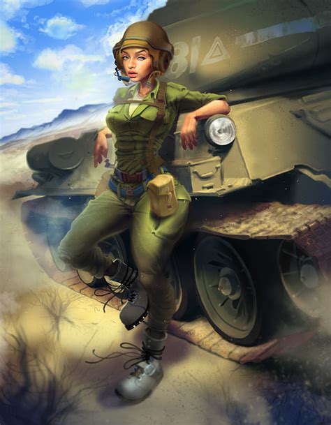 Armytank Pinup Girl Tutorial For 2d Artist Magazine On Behance