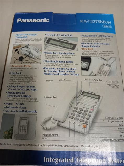 Panasonic Telephone Kx T2375mxw Audio Other Audio Equipment On Carousell