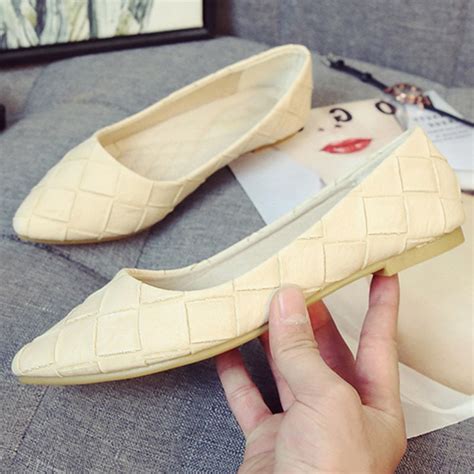 New Apricot Color Women Shoes Pointed Toe Ballet Flats Fashion Slip On