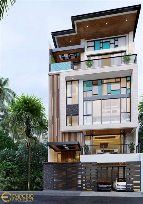 Teras minimalis berukuran 2.5 x 1.5 m sebagai akses utama ke ruang tamu 3.5 x 3 m, serta di buat. 5 Desain Rumah Modern Tropis Terbaik Dengan Lebar Lahan ...