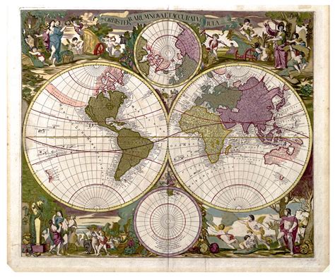 Lot Detail Gorgeous World Map Circa 1700 During The Golden Age Of