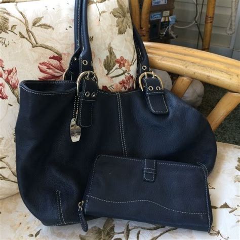 Tignanello Bag With Matching Wallet Black Leather Handbags Leather