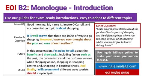 B Eoi Ingles Monologo Modelo Ingl S M Laga