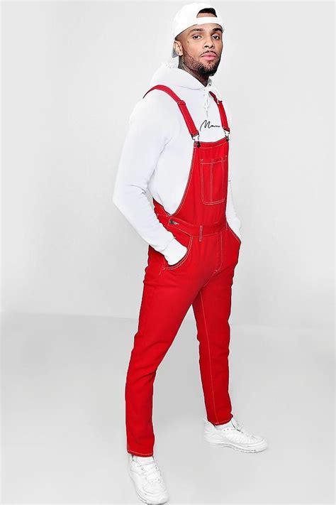 Dungarees Pink Mens Clothing Denim Dungarees Red Overalls