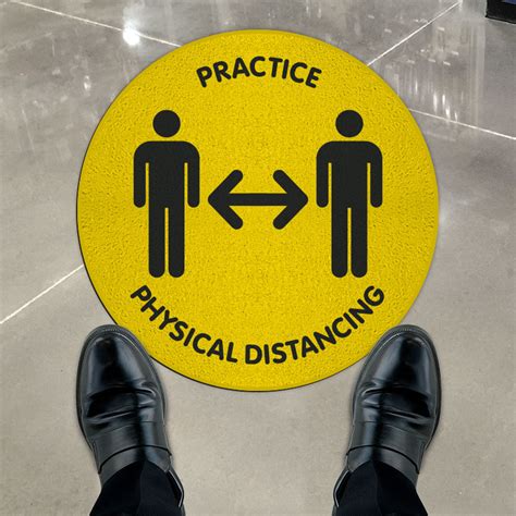 Please Stand And Wait Here Striped Floor Sign — D6133 By