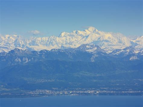 View Of Mont Blanc And Lake Geneva From The Jura Mountains © Jamcib