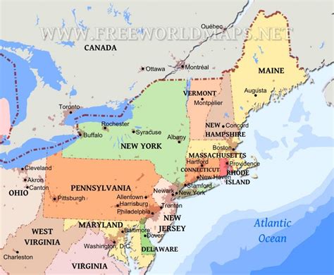 Northeast Us Map With Cities United States Map