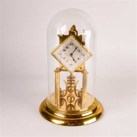 Vintage German Glass Dome Anniversary Clock Ebth