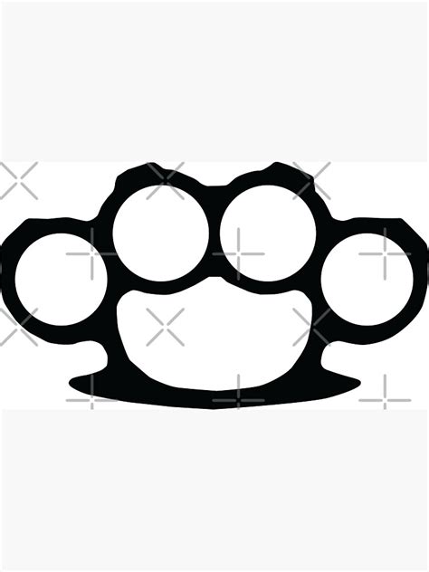 Brass Knuckles Black On White Silhouette Poster For Sale By