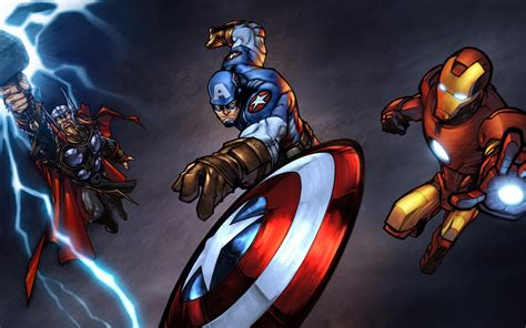 Captain America Iron Man And Thor Desktop Wallpapers 1680x1050