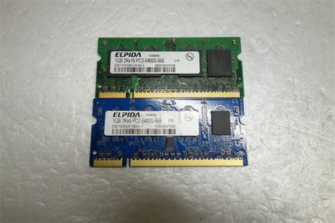 み ノート用ddr2メモリ Elpida Pc2 6400s 666 合計 2gb 1gb 2枚組2gb｜売買されたオークション情報