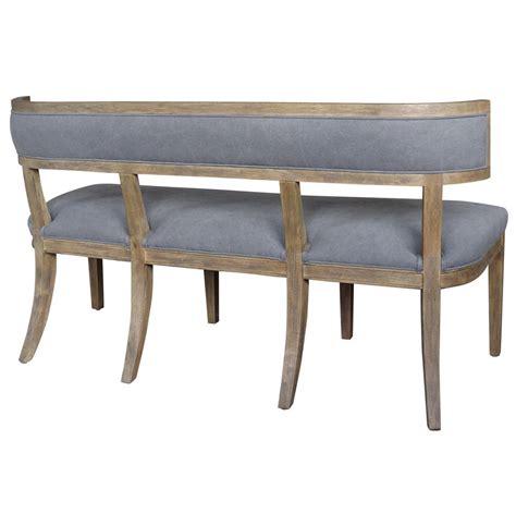 Livingston Modern Classic Curved Back Grey Dining Bench