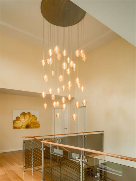 Vaulted ceiling lighting, vaulted sloped ceiling lighting free shipping over 35 wayfair. COCOON | Custom Stairwell Chandelier | Blown Glass Vaulted ...