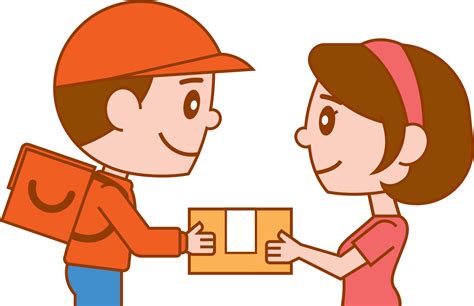 Delivery Boy Give The Parcel To Customer Cartoon Illustration 12305806 Png