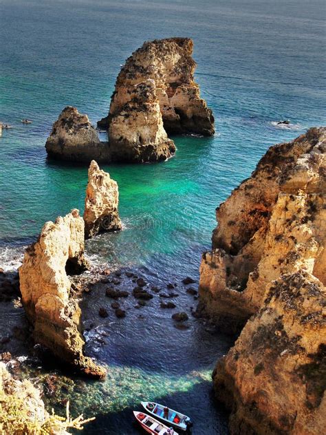 Portugal Algarve Lagos Cliffs Beaches Caves Stock Image Image Of