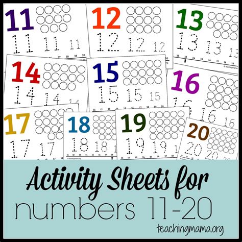 Activities For Numbers 11 20
