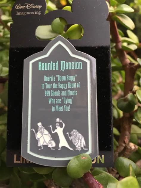 Disney Pins Wdi Cast Haunted Mansion Attraction Sign Poster Pin Le 300