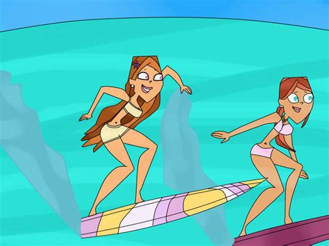 Stoked Lo And Emma Surfing Td Form Coloured By Total Drama 4ever On Deviantart
