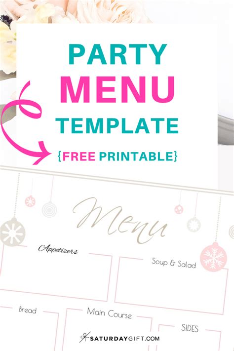 Over for a christmas party at your place! Holiday Party Menu Template {Free Printable} (With images ...
