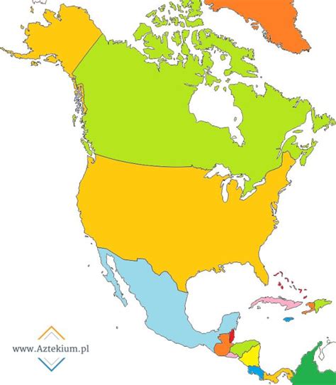 Mapa Państw Ameryki Północnej