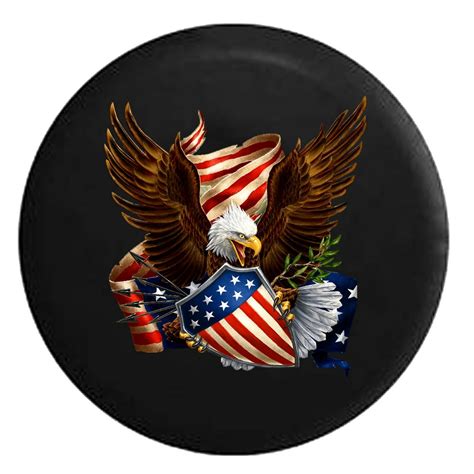 Realistic Us Army Logo American Eagle Shield Arrows And Flag Black 29