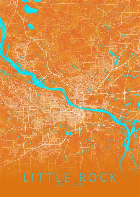 Little Rock Ar Usa Map Poster By City Map Art Prints Displate