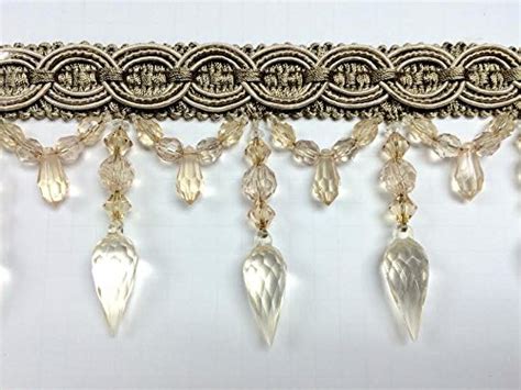 4 Crystal Beaded Tassel Fringe Trim By The Yard Tf 3212 Antique Gold