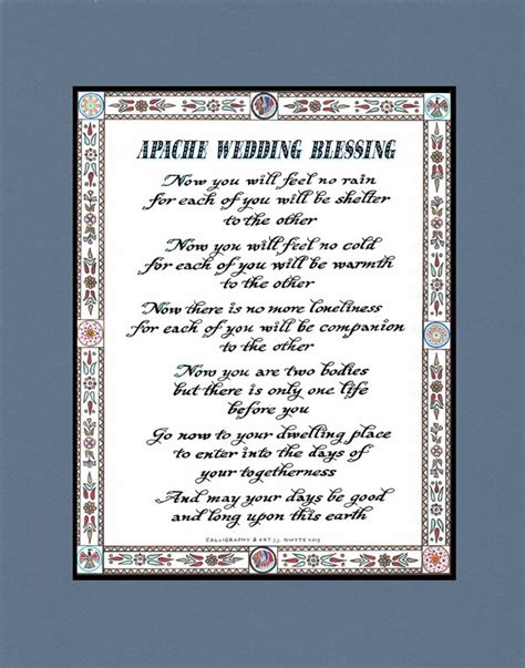 Apache Wedding Blessing For Each Of You Will Be Sheltered Etsy