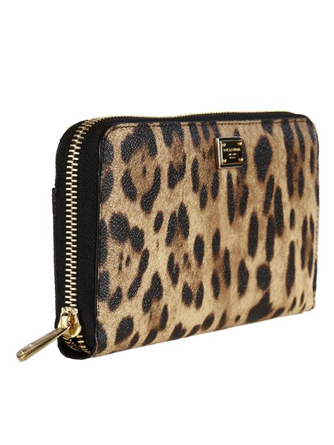 Dolce And Gabbana Dolce And Gabbana Leopard Print Textured Leather Zip