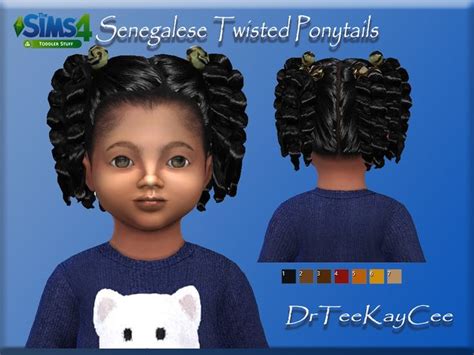 The Sims Resource Senegalese Twisted Ponytails Hair Retextured By