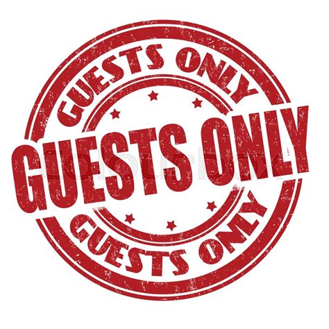 Guests Only Grunge Rubber Stamp On Stock Vector Colourbox