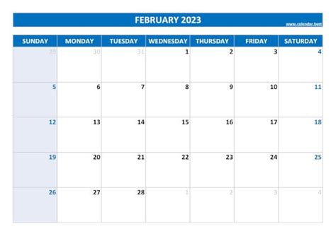 February 2023 Calendar Calendarbest