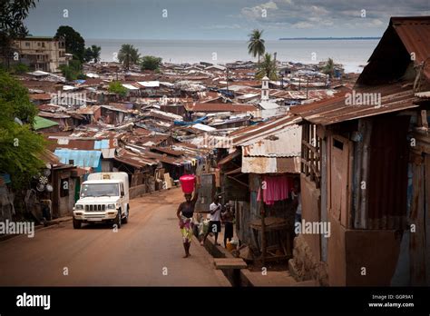 Freetown Sierra Leone June 1 2013 Slums Of The City Stock Photo
