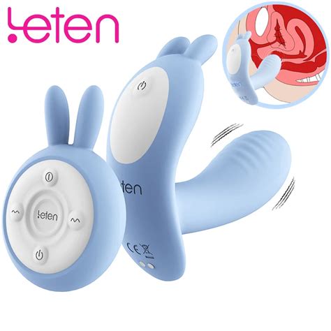 Leten Heating Vibrator Clitoris G Spot Massager Remote Control Vibrator Wireless Strap On