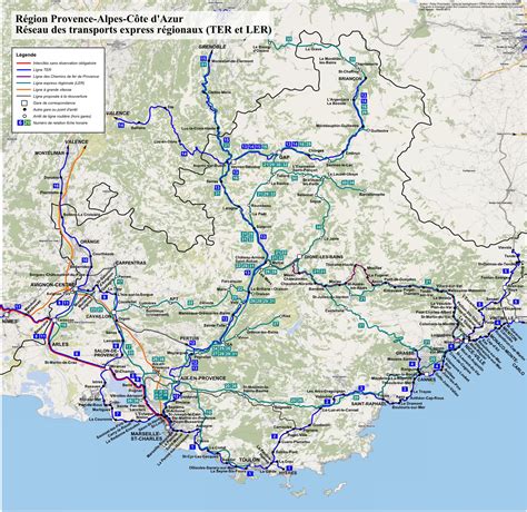 Carte De Provence Alpes Côtes Dazur Paca Région De France