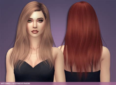 Anto Sunrise Sims Hair Sims 4 Black Hair Straight Hairstyles