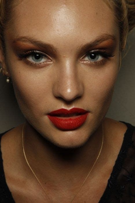 Red Lipstick Candice Swanepoel Makeup Coral Makeup Gorgeous Eyes